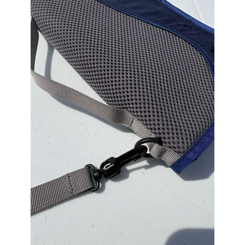LL Bean Wallet Organizer Wristlet Blue Passport Travel Zip Around Nylon